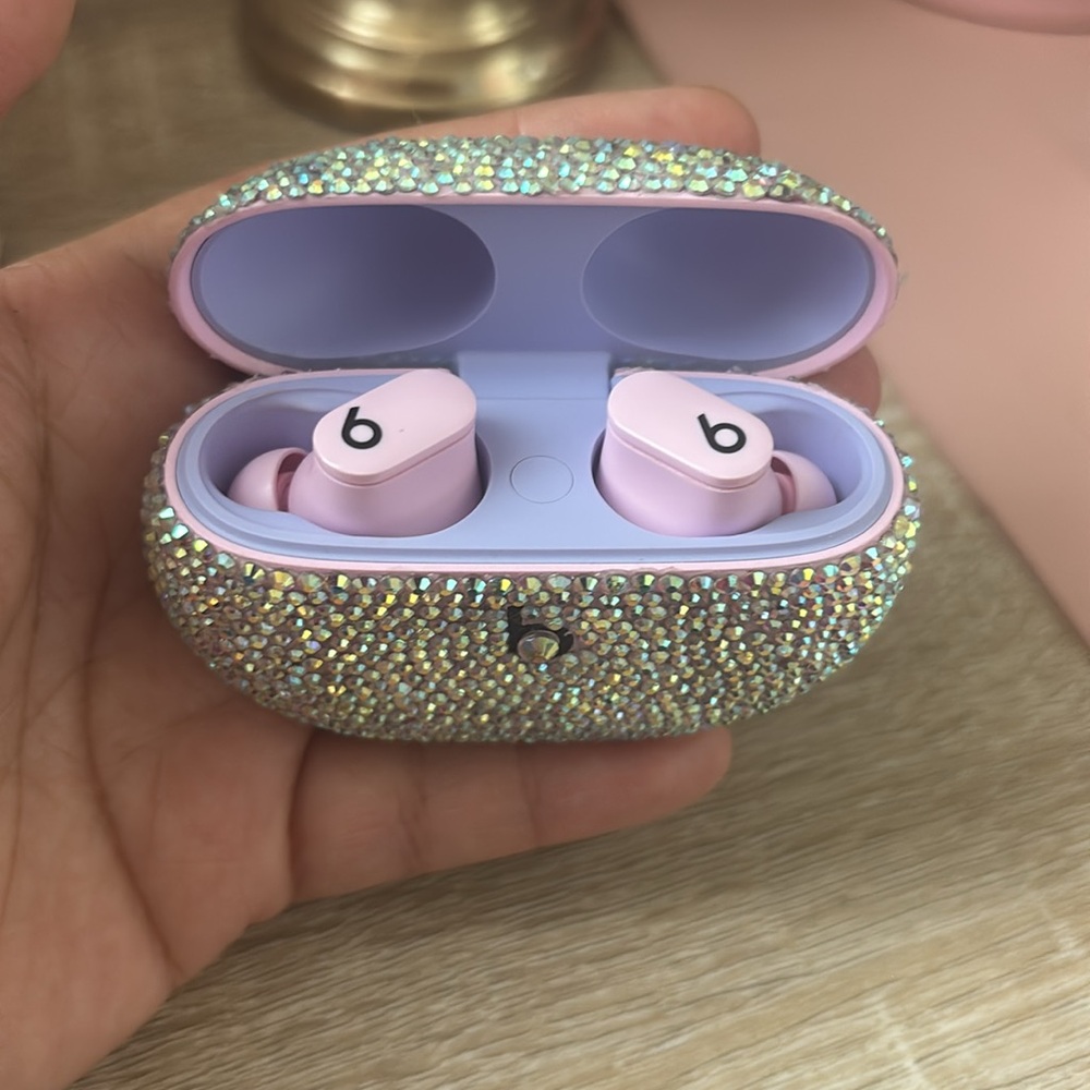 Beats by Dre Silver and Pink Earbud Headphones